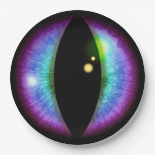 Blauwe en Paarse dragons Oogoog Papieren Bordje