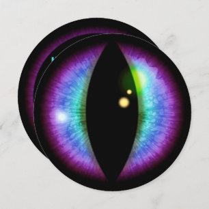 Blauwe en Paarse Draken Ooguitnodiging Kaart