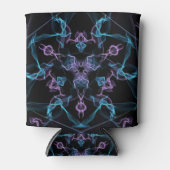 Blauwe en Paarse driehoek Mandala Blikjeskoeler (Voorkant)