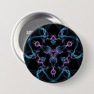 Blauwe en Paarse driehoek Mandala Ronde Button 7,6 Cm
