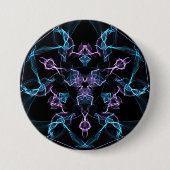 Blauwe en Paarse driehoek Mandala Ronde Button 7,6 Cm (Voorkant)