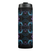 Blauwe en Paarse driehoek Mandala Thermosbeker (Voorkant)