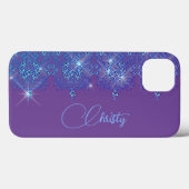 Blauwe en paarse elegant-diamant Case-Mate iPhone case (Achterkant (horizontaal))