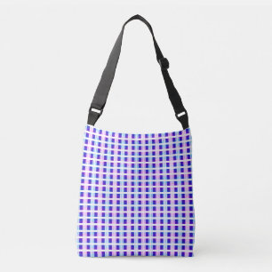 Blauwe en paarse elektrische retro crossbody tas