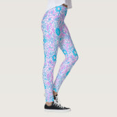 Blauwe en Paarse Floral Leggings (Rechts)