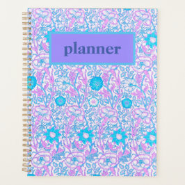 Blauwe en Paarse Floral Planner