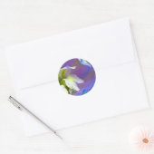Blauwe en Paarse Floral Wedding Envelope Seal Ronde Sticker (Envelop)