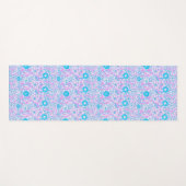 Blauwe en Paarse Floral Yogamat (Voorkant (horizontaal))