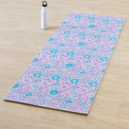 Blauwe en Paarse Floral Yogamat