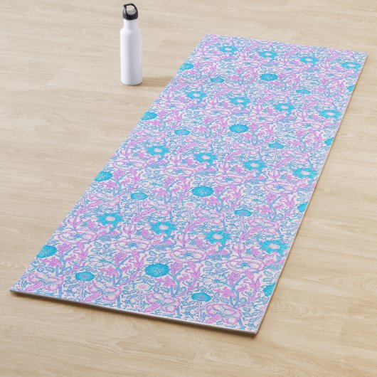 Blauwe en Paarse Floral Yogamat (In situ)