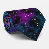 Blauwe en Paarse Galaxy Cosmic Space Stropdas (Opgerold)