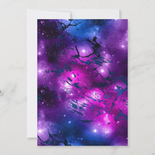 Blauwe en Paarse Galaxy Marmer 21e verjaardag Kaart (Achterkant)