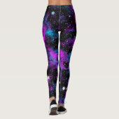 Blauwe en Paarse Galaxy Neon Yoga Leggings (Achterkant)