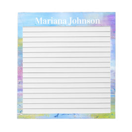 blauwe en paarse geabstraheerde achtergrond met li notitieblok