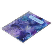 Blauwe en Paarse gemarmerde Waterverf Notitieboek (Linkerzijde)