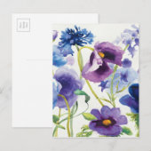 Blauwe en Paarse gemengde tuin Briefkaart (Voorkant / Achterkant)