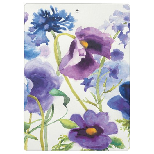 Blauwe en Paarse gemengde tuin Klembord (Achterkant)