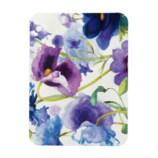 Blauwe en Paarse gemengde tuin Magneet (Verticaal)