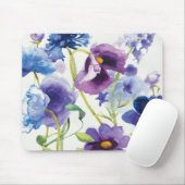 Blauwe en Paarse gemengde tuin Muismat (Met muis)