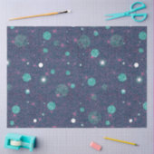 Blauwe en Paarse Glitter Polka Dots Kerst Tissuepapier (Craft)