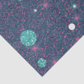 Blauwe en Paarse Glitter Polka Dots Kerst Tissuepapier (Detail)