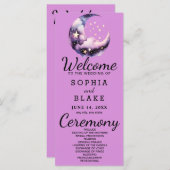 Blauwe en Paarse Halve Maan Trouwprogramma (Voorkant / Achterkant)