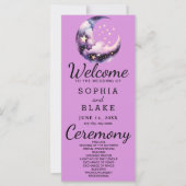 Blauwe en Paarse Halve Maan Trouwprogramma (Voorkant)