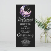 Blauwe en Paarse Halve Maan Trouwprogramma (Staand voorkant)