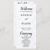 Blauwe en Paarse Halve Maan Trouwprogramma (Voorkant / Achterkant)