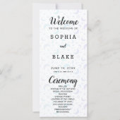 Blauwe en Paarse Halve Maan Trouwprogramma (Voorkant)