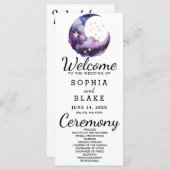 Blauwe en Paarse Halve Maan Trouwprogramma (Voorkant / Achterkant)