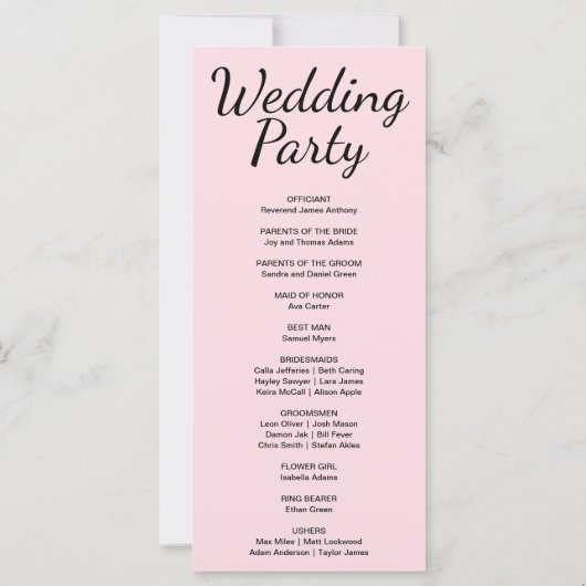 Blauwe en Paarse Halve Maan Trouwprogramma (Achterkant)