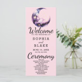 Blauwe en Paarse Halve Maan Trouwprogramma (Staand voorkant)