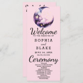 Blauwe en Paarse Halve Maan Trouwprogramma (Voorkant / Achterkant)