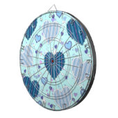 Blauwe en Paarse harten Dartbord (Voorkant Rechts)