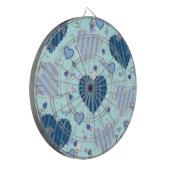 Blauwe en Paarse harten Dartbord (Voorkant Links)