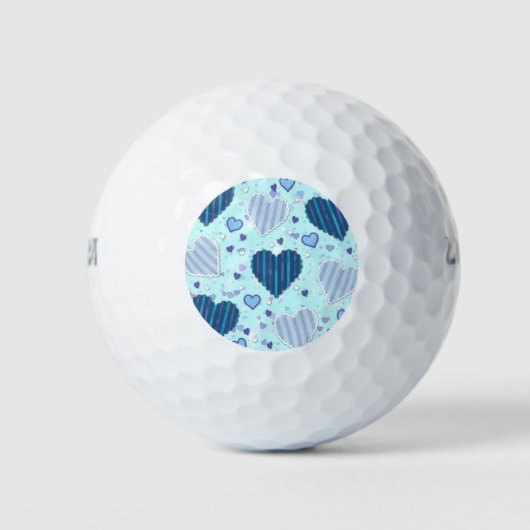 Blauwe en Paarse harten Golfballen (Voorkant)