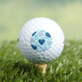 Blauwe en Paarse harten Golfballen (Insitu Shirt)