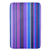 Blauwe en paarse horizontale strepen badmat (Voorkant Verticaal)