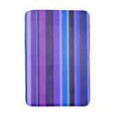 Blauwe en paarse horizontale strepen badmat (Voorkant Verticaal)