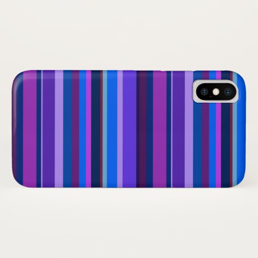 Blauwe en paarse horizontale strepen Case-Mate iPhone case (Achterkant (horizontaal))