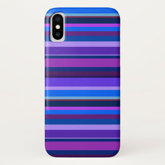 Blauwe en paarse horizontale strepen Case-Mate iPhone case (Achterkant)