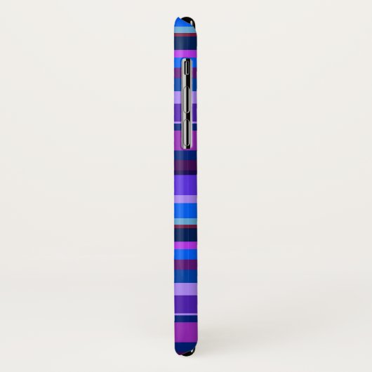 Blauwe en paarse horizontale strepen Case-Mate iPhone case (Achterkant/links)