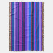 Blauwe en paarse horizontale strepen deken (Voorkant Verticaal)