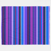 Blauwe en paarse horizontale strepen fleece deken (Voorkant (Horizontaal))