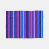 Blauwe en paarse horizontale strepen fleece deken (Voorkant (Horizontaal))