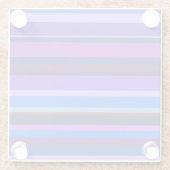 Blauwe en paarse horizontale strepen glazen onderzetter (Achterkant)