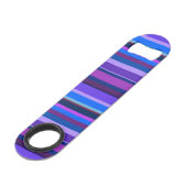 Blauwe en paarse horizontale strepen speed flessenopener (Achterkant Gekanteld)