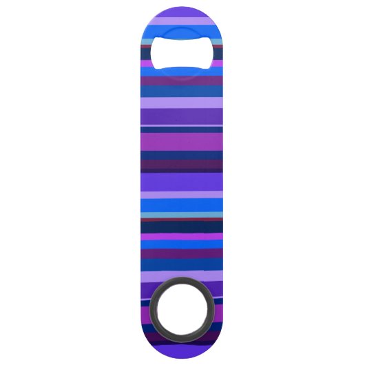 Blauwe en paarse horizontale strepen speed flessenopener (Voorkant)