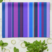 Blauwe en paarse horizontale strepen theedoek (Gevouwen)